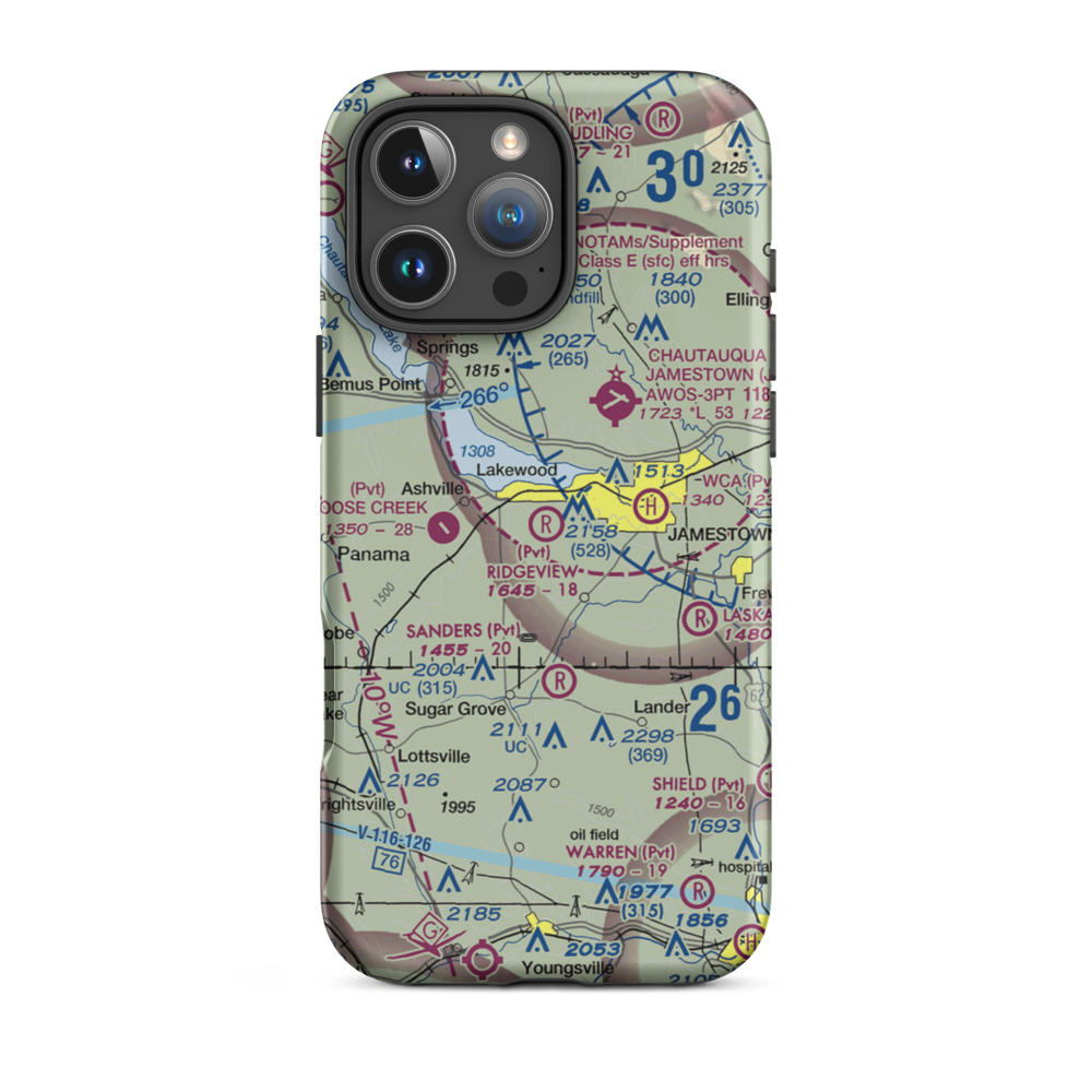 Ridgeview Airport (55NY) VFR Sectional  Tough iPhone Case iPhone 16 Pro Max model shown