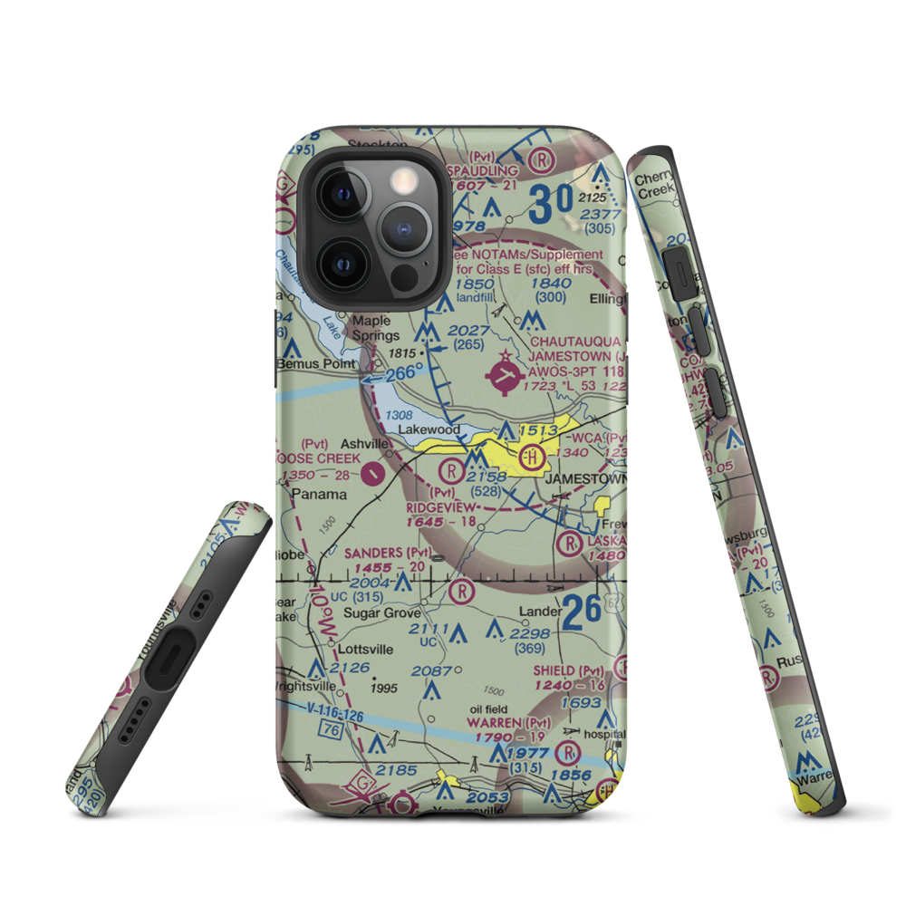 Ridgeview Airport (55NY) VFR Sectional  Tough iPhone Case iPhone 12 Pro model shown