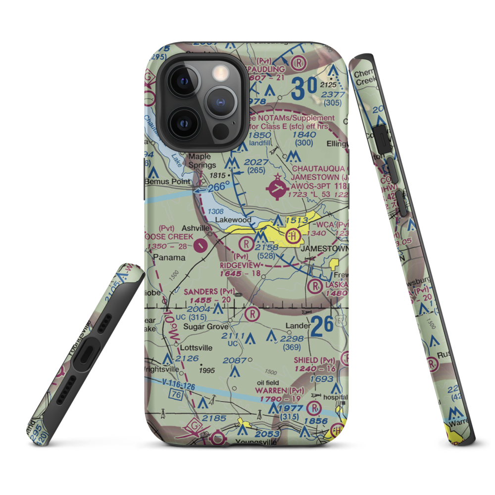 Ridgeview Airport (55NY) VFR Sectional  Tough iPhone Case iPhone 12 Pro Max model shown