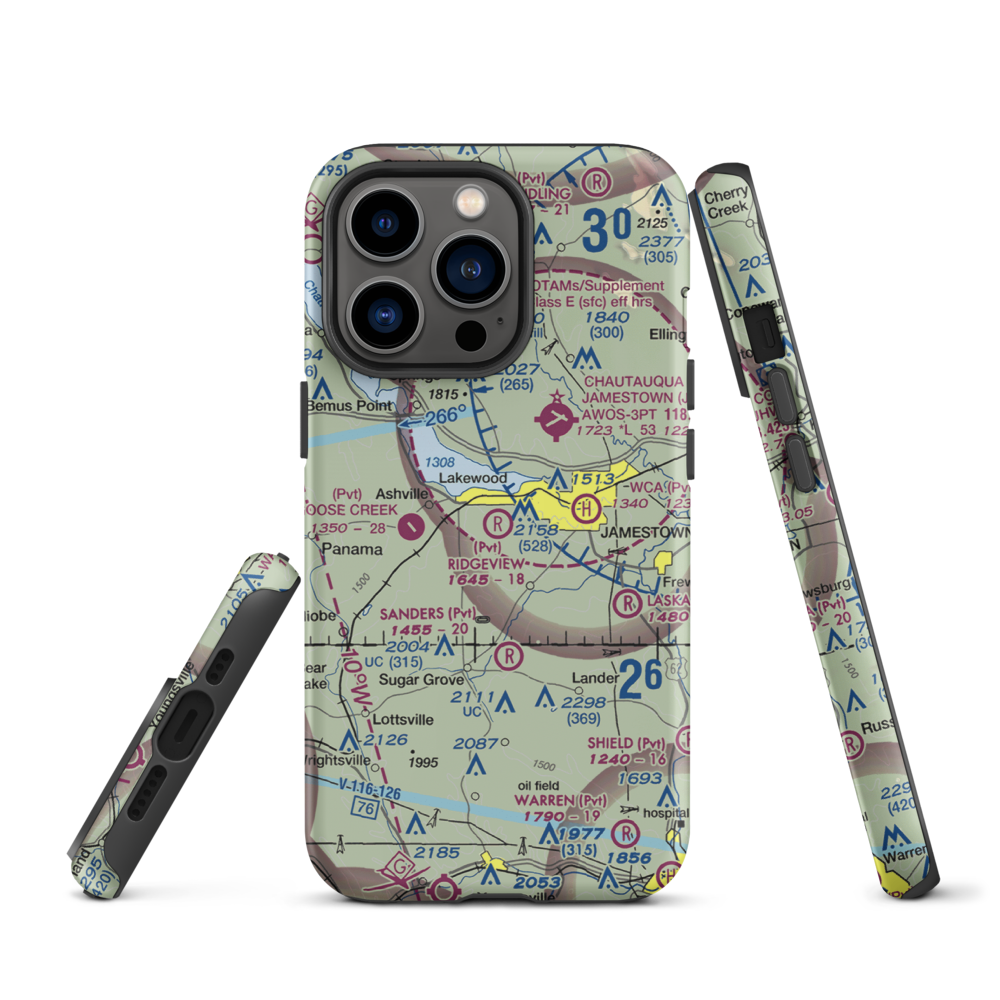 Ridgeview Airport (55NY) VFR Sectional  Tough iPhone Case iPhone 13 Pro model shown