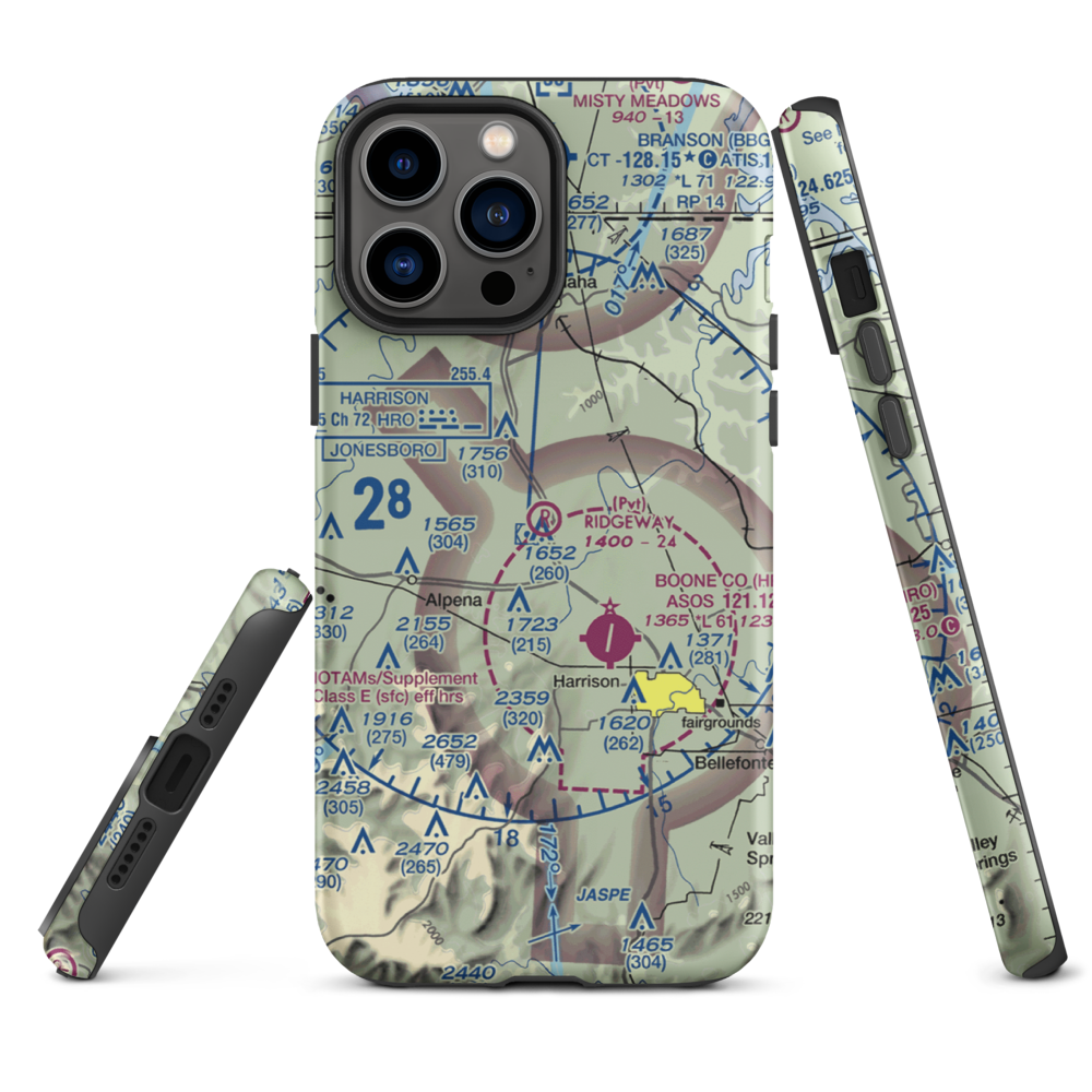 Ridgeway Field (3AR2) VFR Sectional  Tough iPhone Case iPhone 13 Pro Max model shown