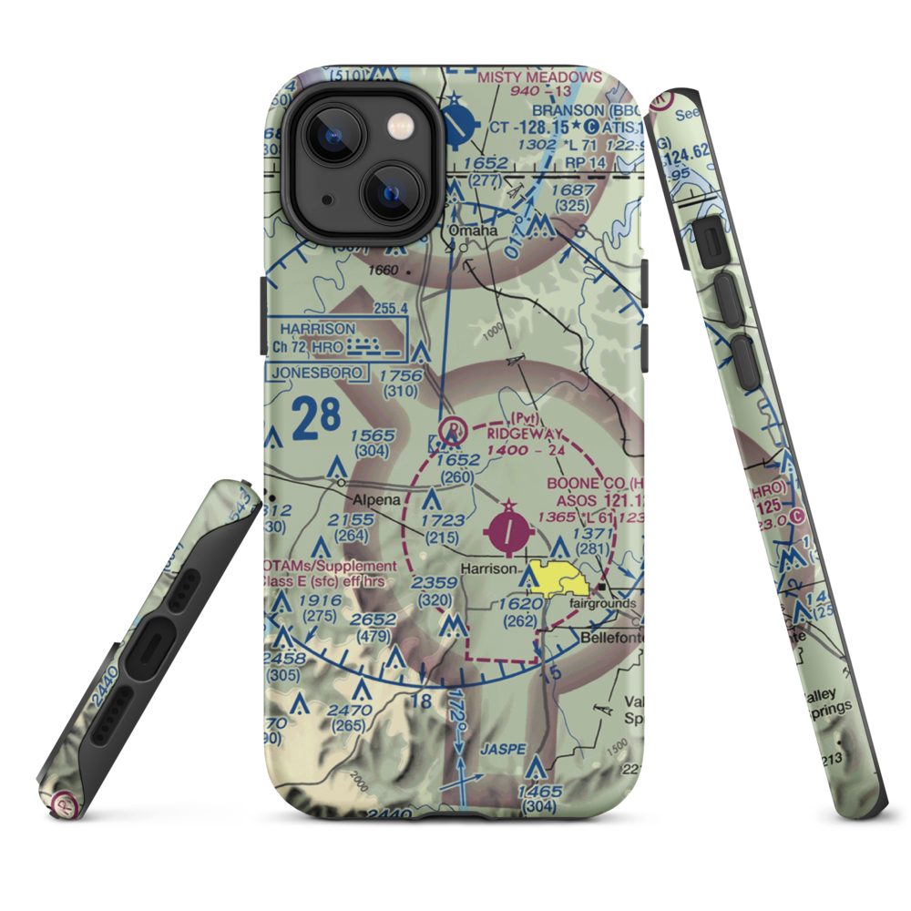 Ridgeway Field (3AR2) VFR Sectional  Tough iPhone Case iPhone 14 Plus model shown