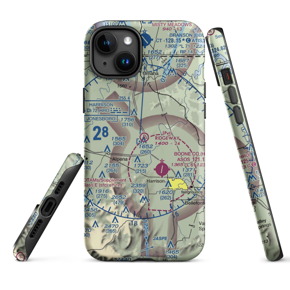 Ridgeway Field (3AR2) VFR Sectional  Tough iPhone Case iPhone 15 Plus model shown