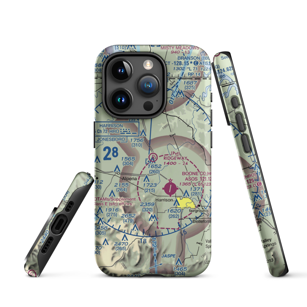 Ridgeway Field (3AR2) VFR Sectional  Tough iPhone Case iPhone 15 Pro model shown