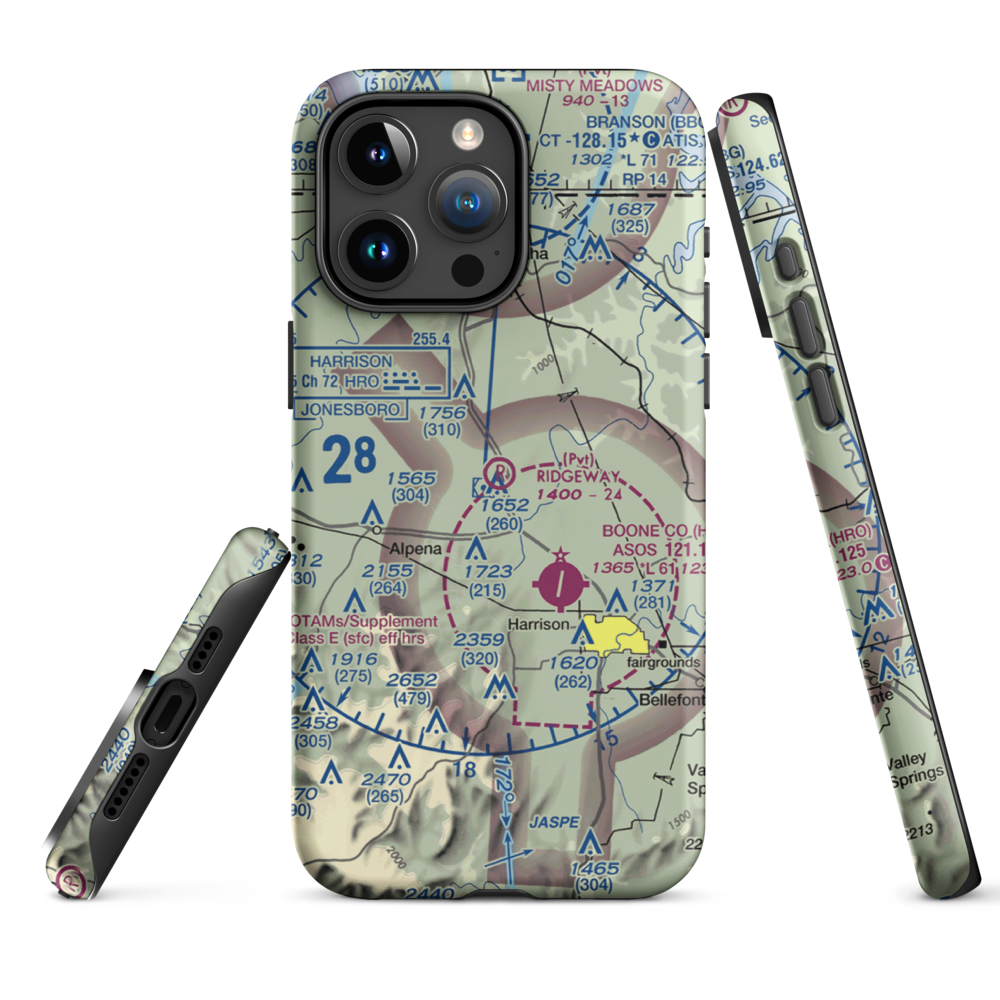 Ridgeway Field (3AR2) VFR Sectional  Tough iPhone Case iPhone 15 Pro Max model shown