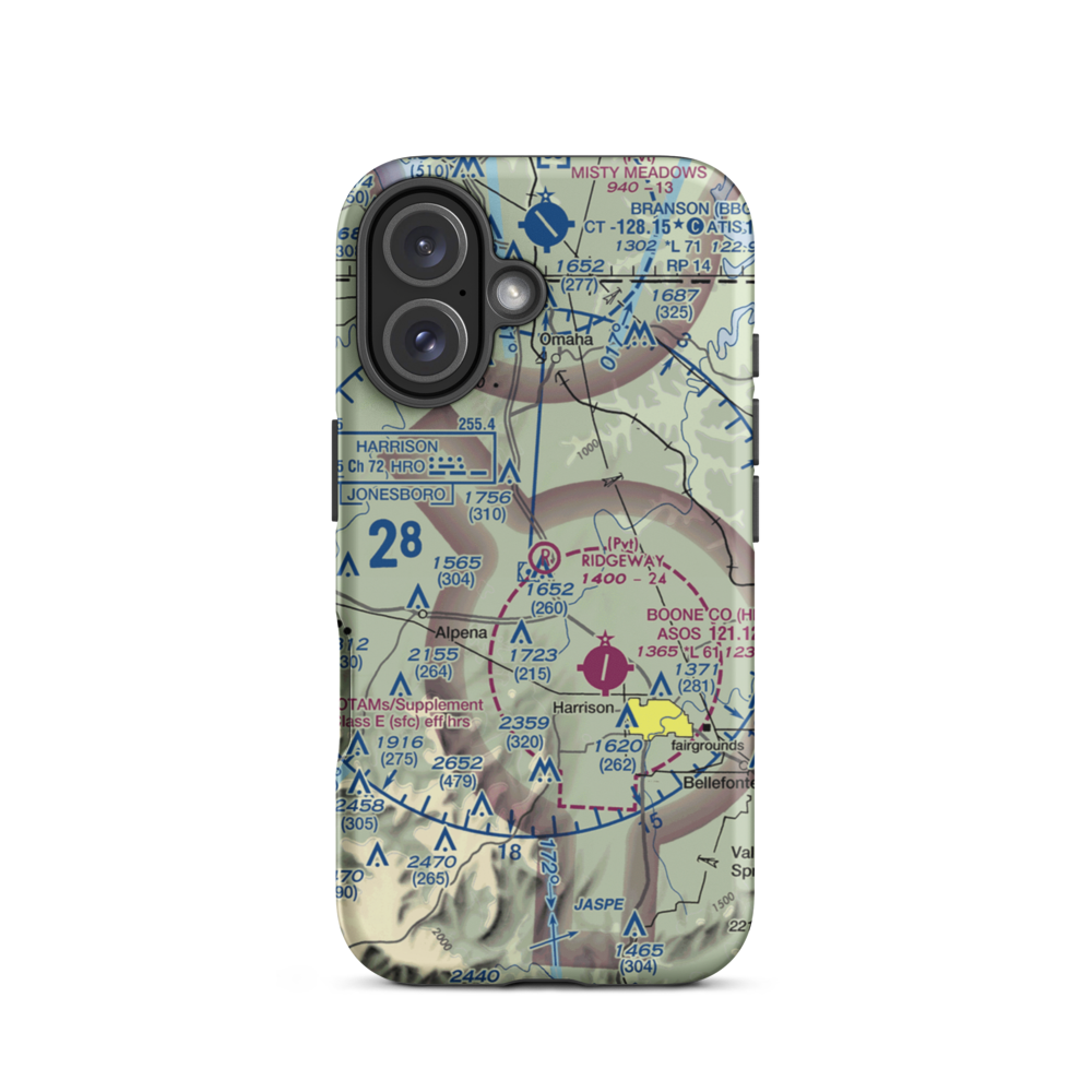 Ridgeway Field (3AR2) VFR Sectional  Tough iPhone Case iPhone 16 model shown