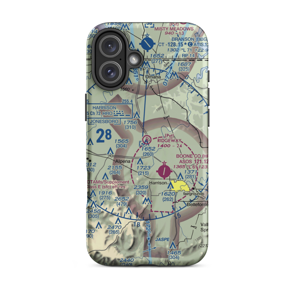 Ridgeway Field (3AR2) VFR Sectional  Tough iPhone Case iPhone 16 Plus model shown