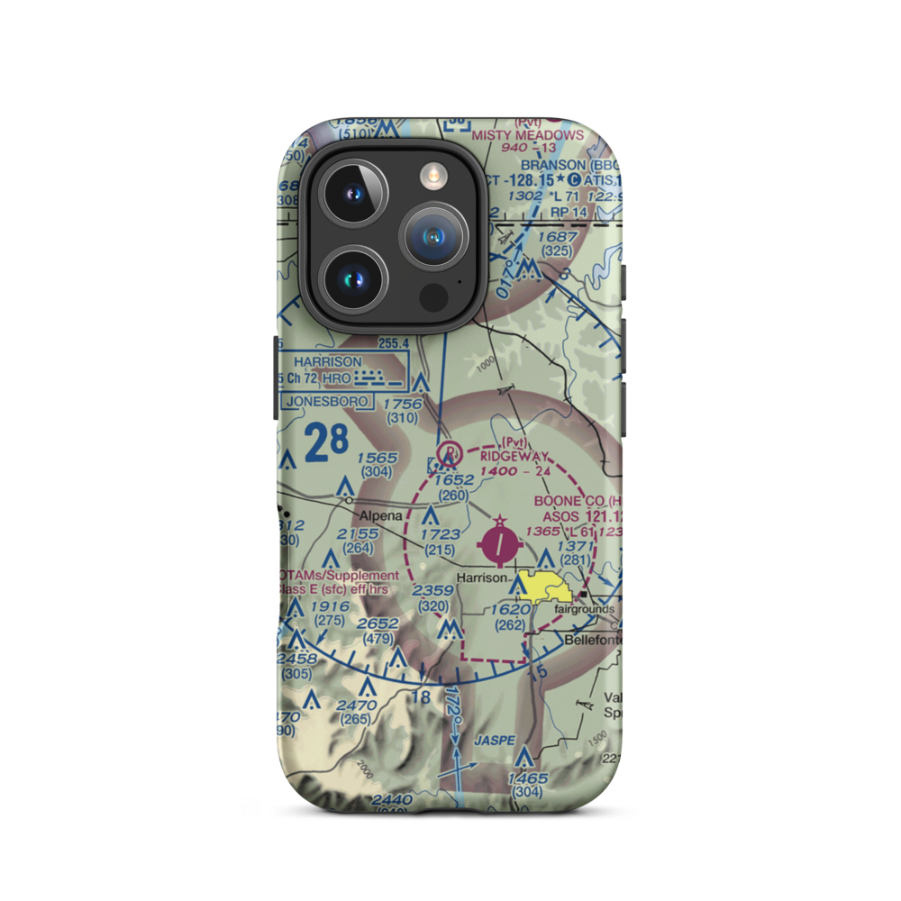 Ridgeway Field (3AR2) VFR Sectional  Tough iPhone Case iPhone 16 Pro model shown