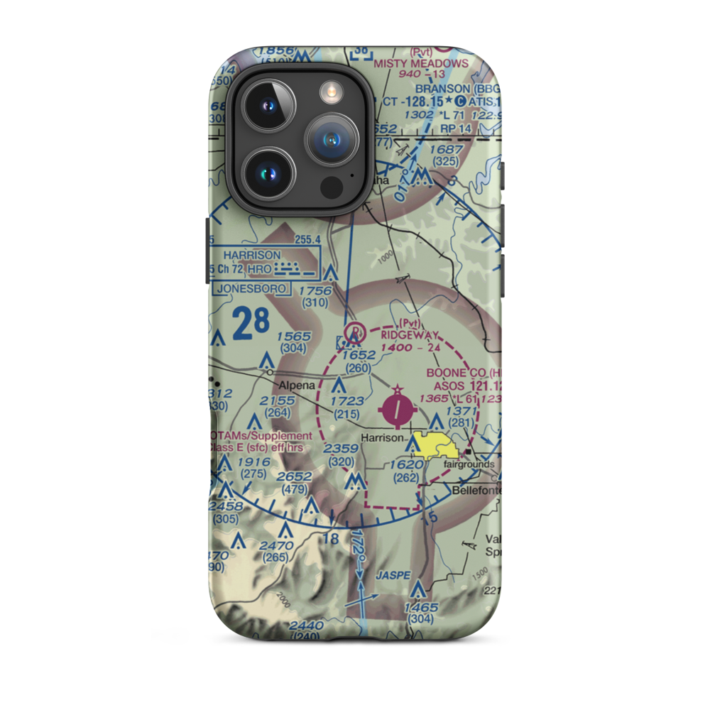 Ridgeway Field (3AR2) VFR Sectional  Tough iPhone Case iPhone 16 Pro Max model shown