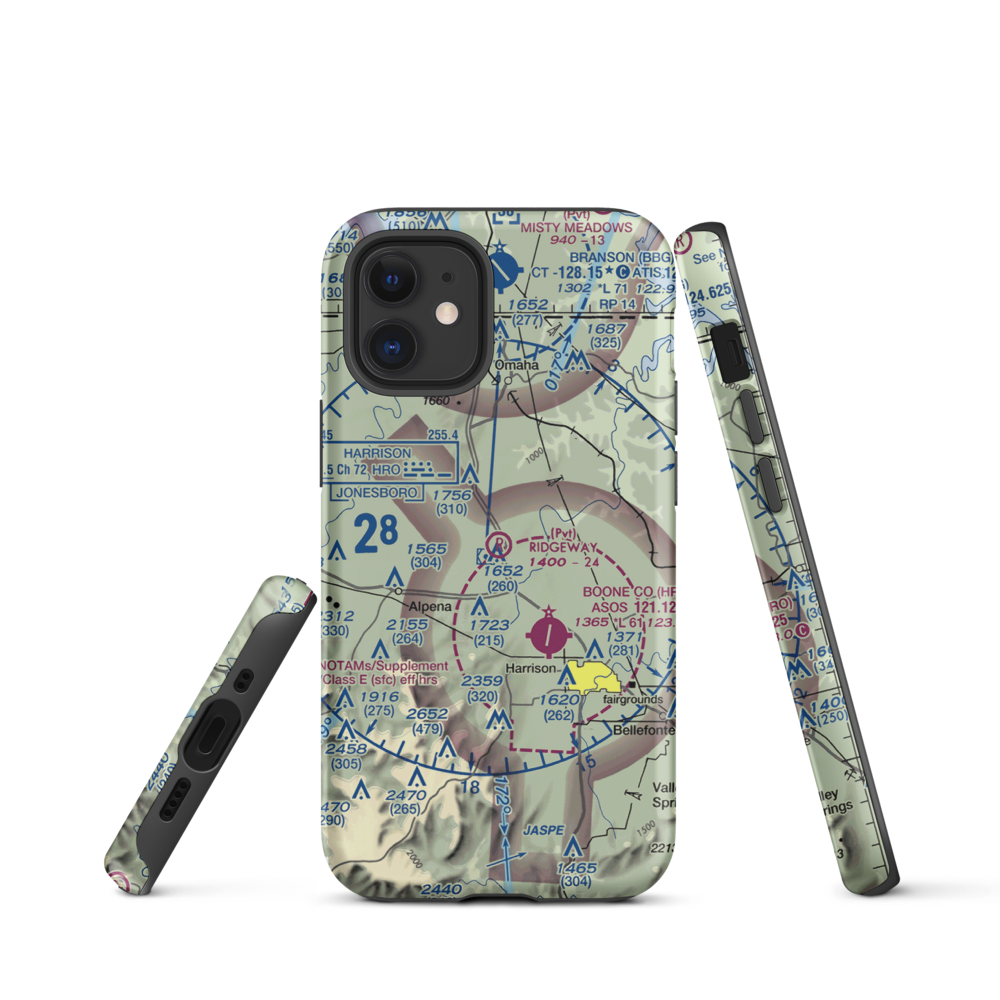 Ridgeway Field (3AR2) VFR Sectional  Tough iPhone Case iPhone 12 mini model shown