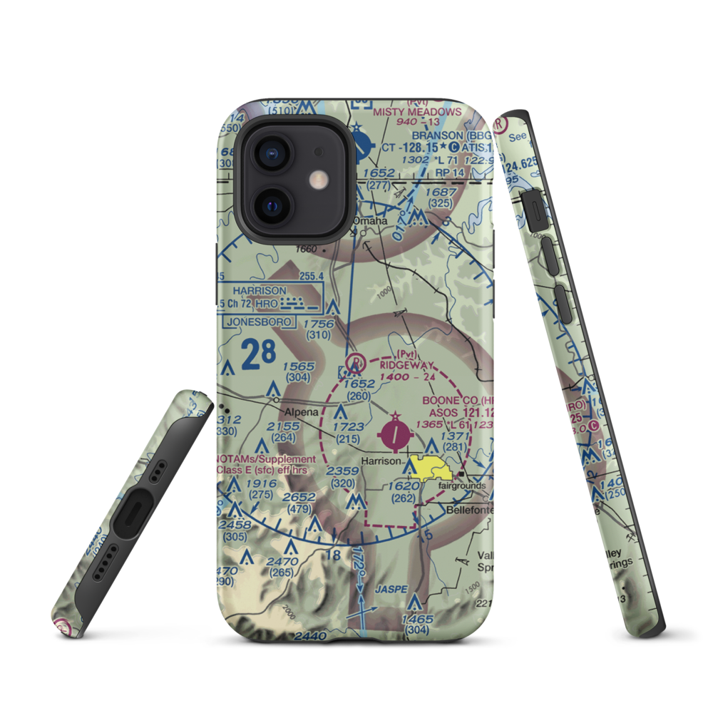 Ridgeway Field (3AR2) VFR Sectional  Tough iPhone Case iPhone 12 model shown