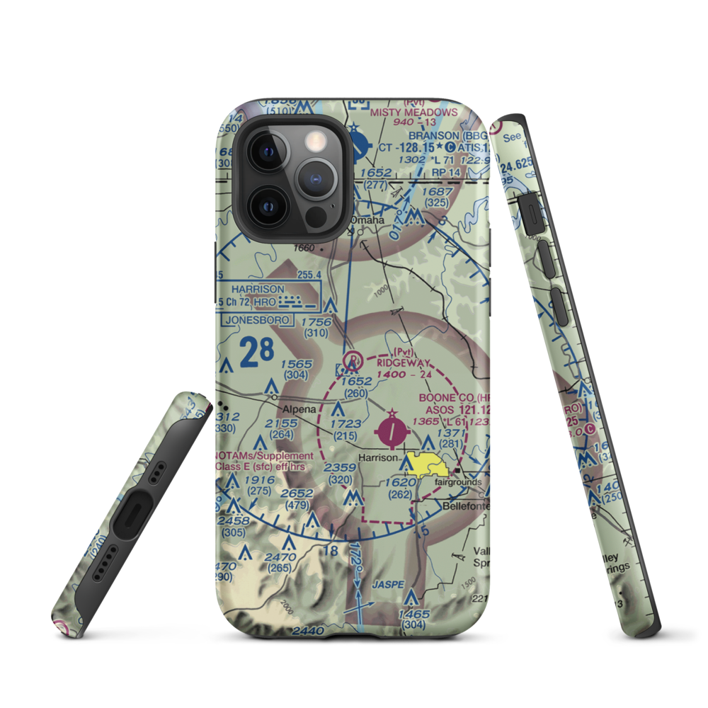 Ridgeway Field (3AR2) VFR Sectional  Tough iPhone Case iPhone 12 Pro model shown
