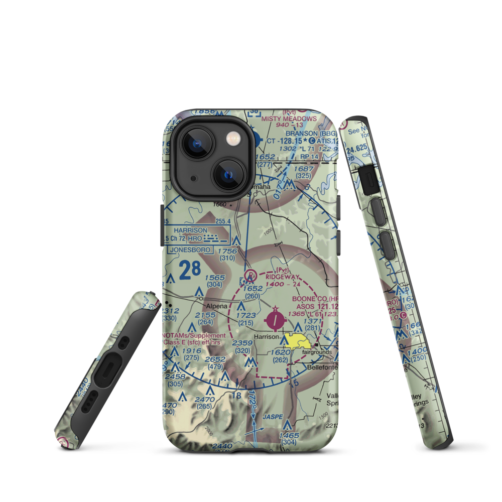 Ridgeway Field (3AR2) VFR Sectional  Tough iPhone Case iPhone 13 mini model shown