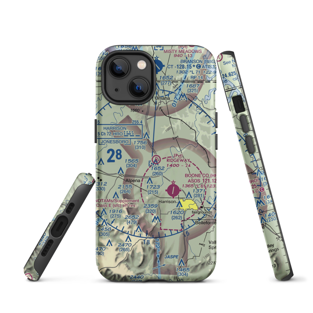 Ridgeway Field (3AR2) VFR Sectional  Tough iPhone Case iPhone 13 model shown