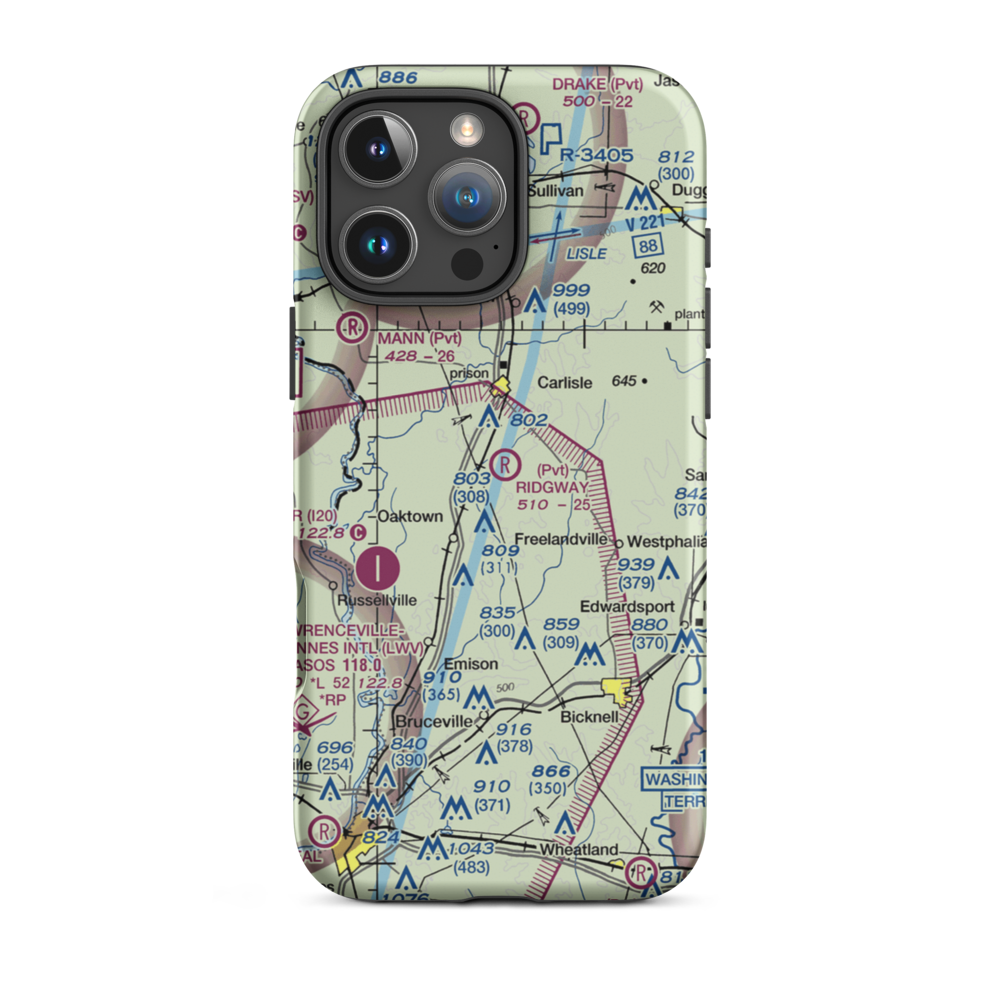 Ridgway Flying Service Airport (II30) VFR Sectional  Tough iPhone Case iPhone 16 Pro Max model shown