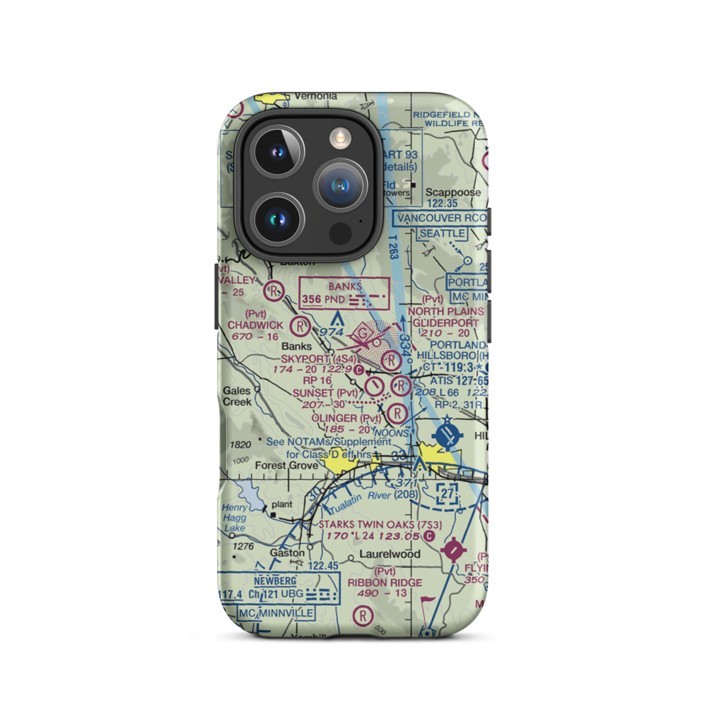 Rieben Airport (OG02) VFR Sectional  Tough iPhone Case iPhone 16 Pro model shown