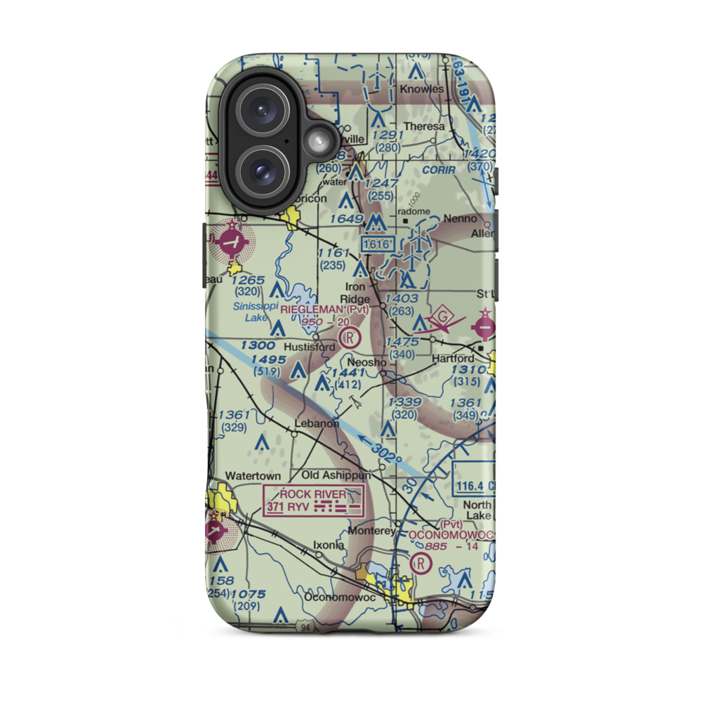 Riegleman Field (58WI) VFR Sectional  Tough iPhone Case iPhone 16 Plus model shown