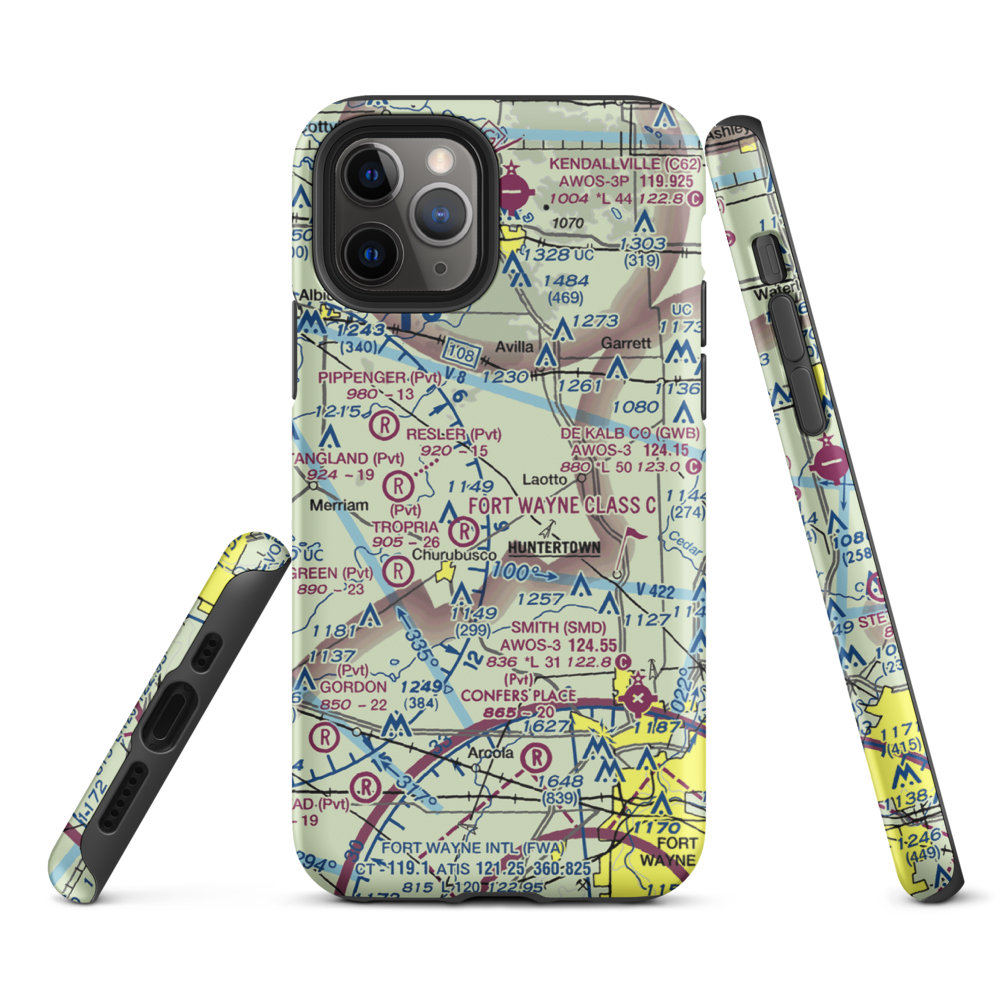 Ries Airport (76II) VFR Sectional  Tough iPhone Case iPhone 11 Pro model shown