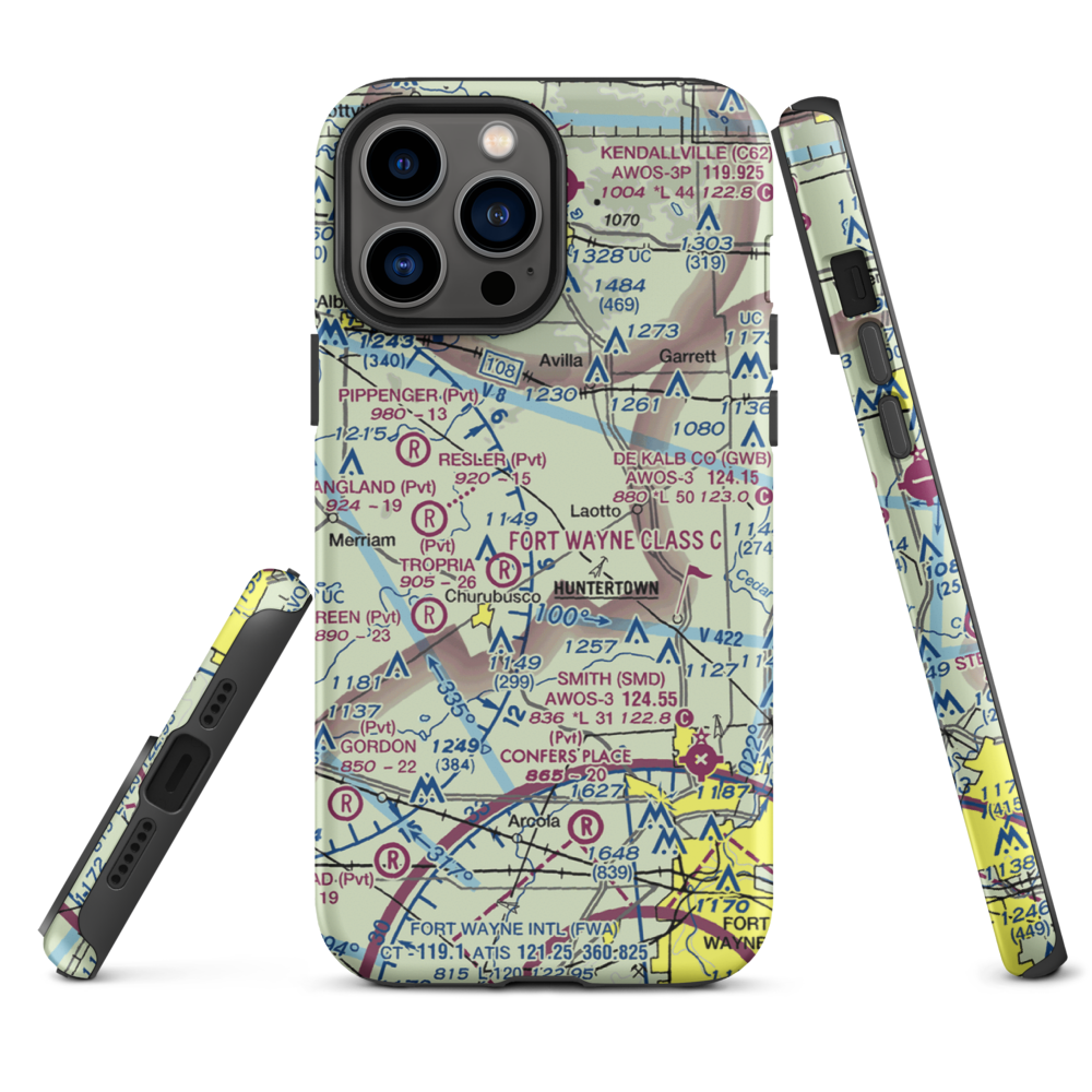 Ries Airport (76II) VFR Sectional  Tough iPhone Case iPhone 13 Pro Max model shown