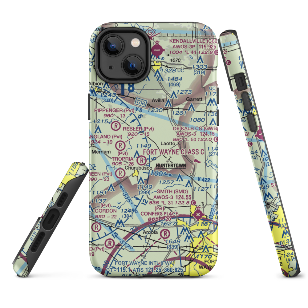 Ries Airport (76II) VFR Sectional  Tough iPhone Case iPhone 14 Plus model shown