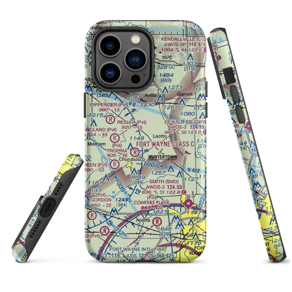 Ries Airport (76II) VFR Sectional  Tough iPhone Case iPhone 14 Pro Max model shown