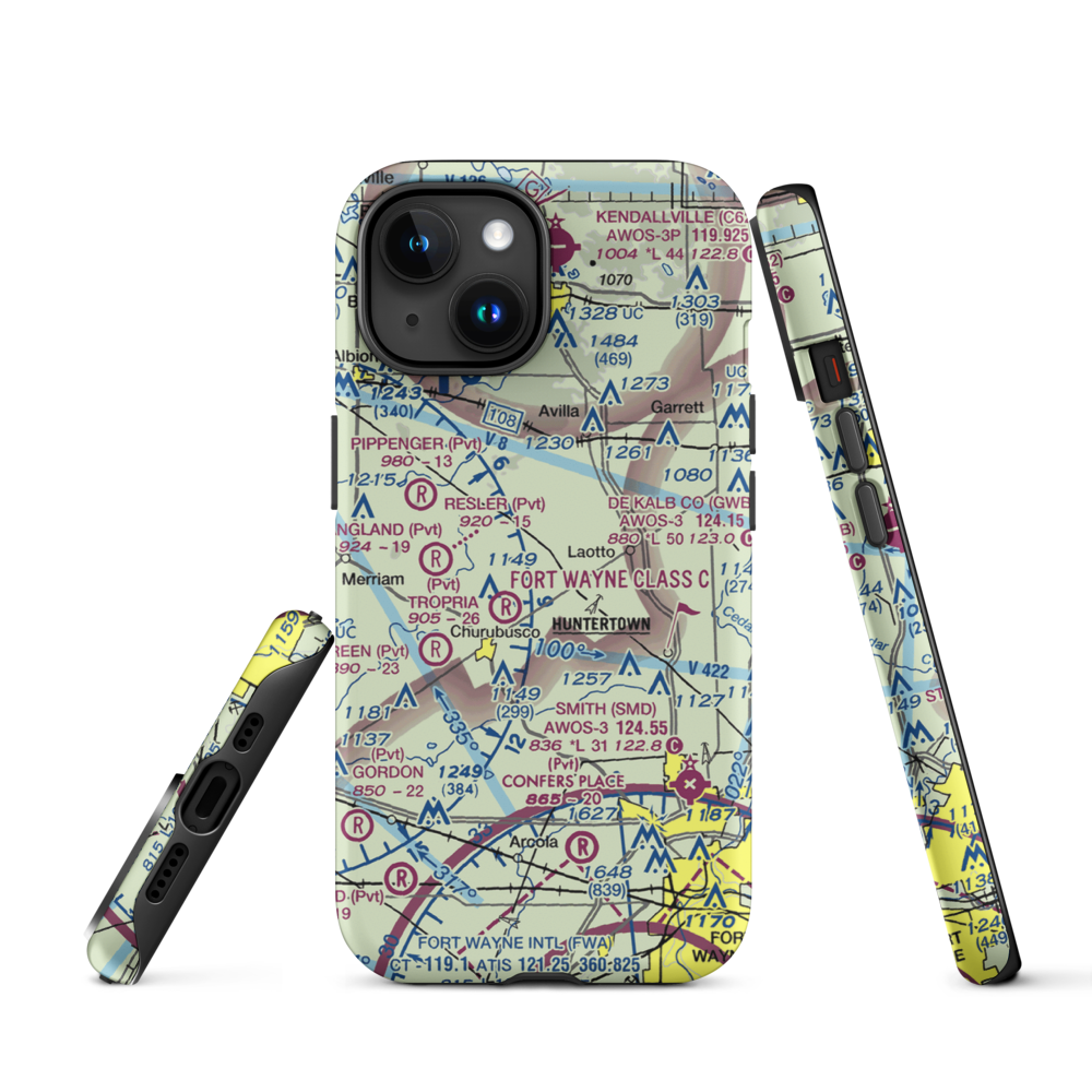 Ries Airport (76II) VFR Sectional  Tough iPhone Case iPhone 15 model shown