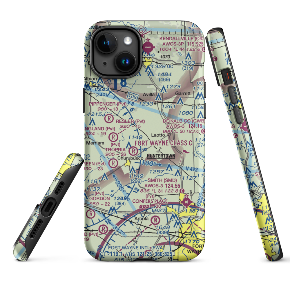 Ries Airport (76II) VFR Sectional  Tough iPhone Case iPhone 15 Plus model shown