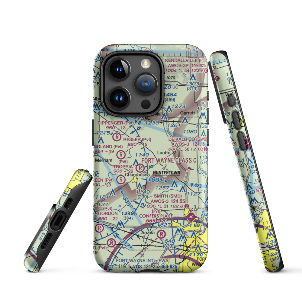 Ries Airport (76II) VFR Sectional  Tough iPhone Case iPhone 15 Pro model shown
