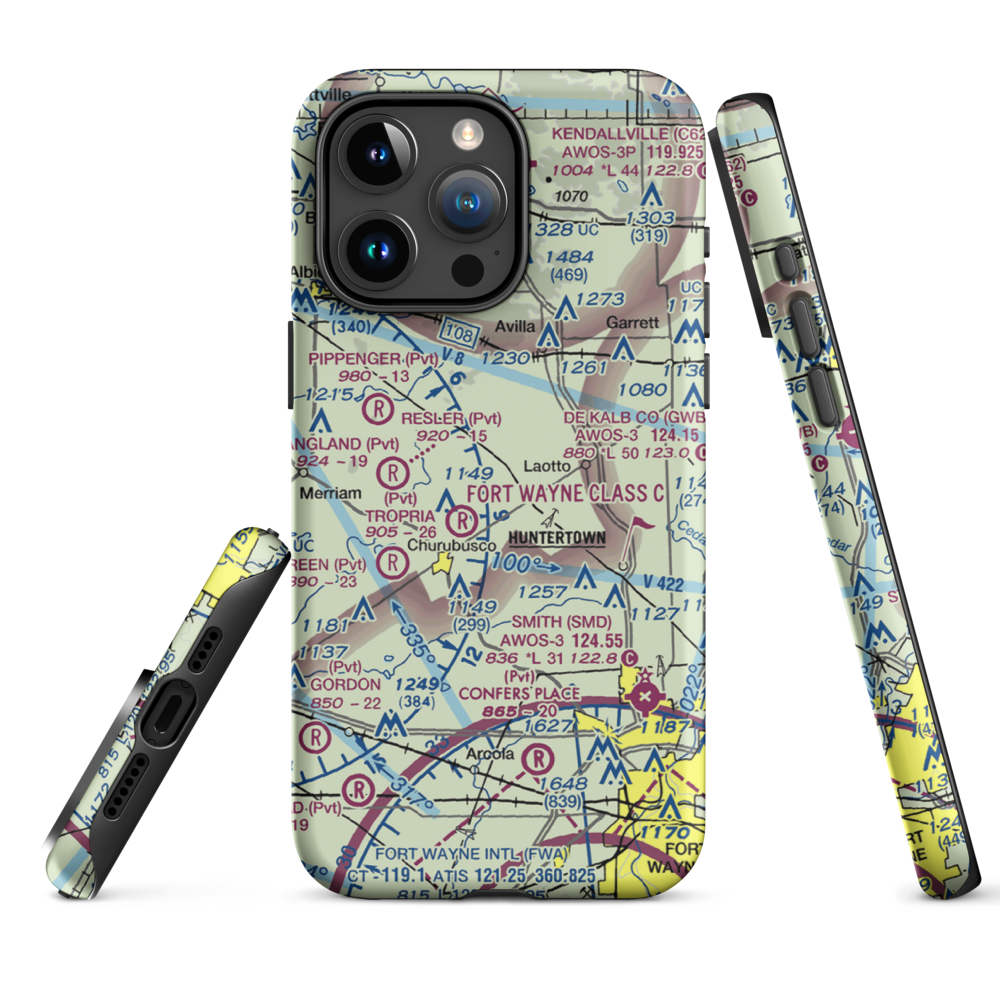 Ries Airport (76II) VFR Sectional  Tough iPhone Case iPhone 15 Pro Max model shown