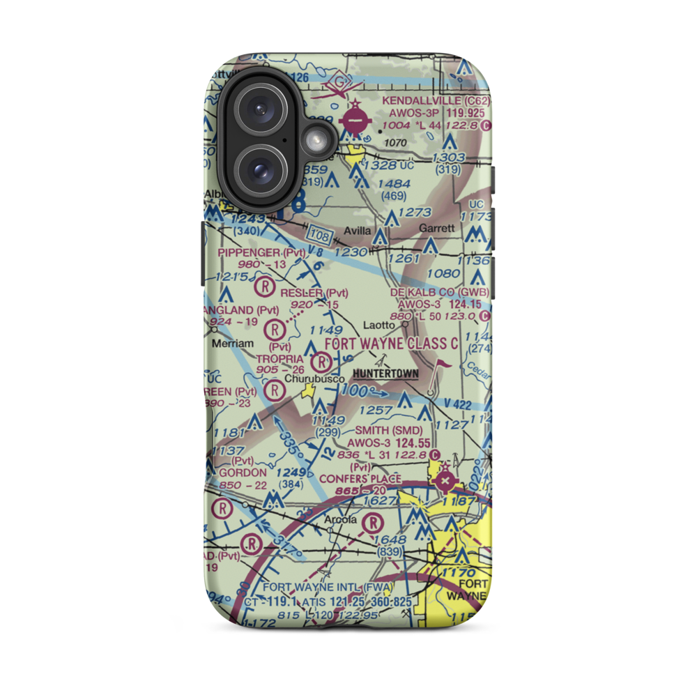 Ries Airport (76II) VFR Sectional  Tough iPhone Case iPhone 16 Plus model shown