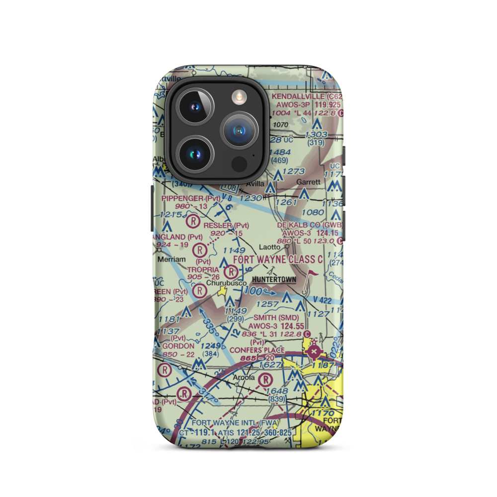 Ries Airport (76II) VFR Sectional  Tough iPhone Case iPhone 16 Pro model shown