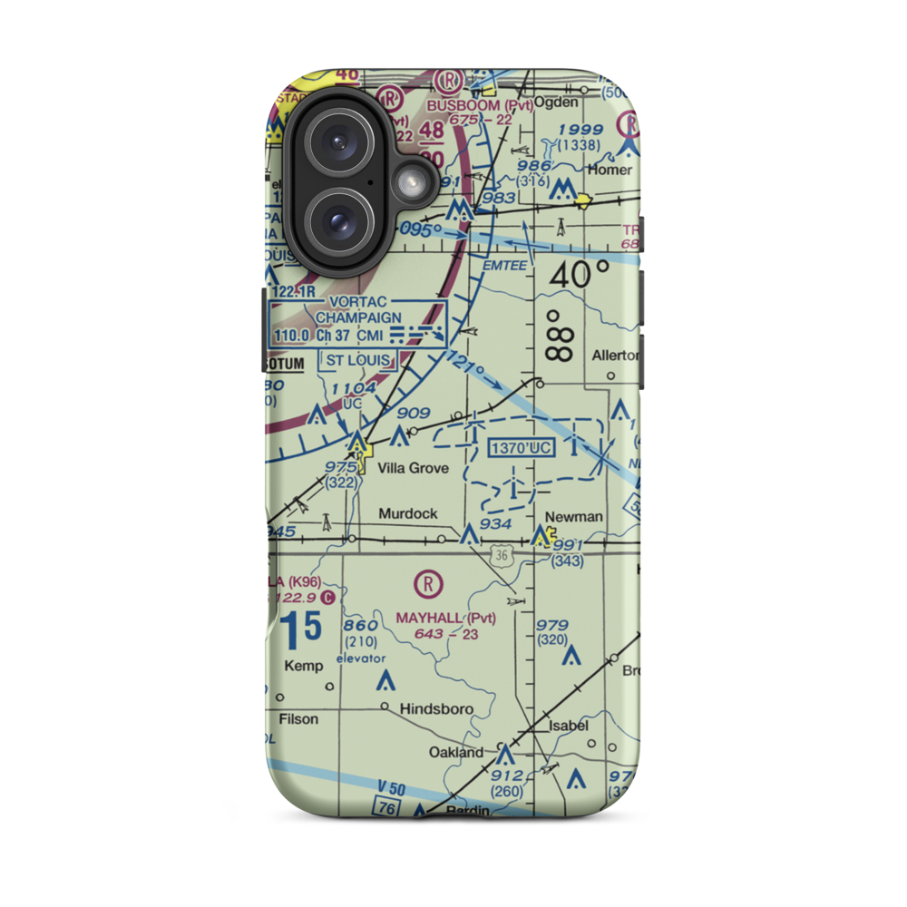 Riggins Farms Airport (IS43) VFR Sectional  Tough iPhone Case iPhone 16 Plus model shown
