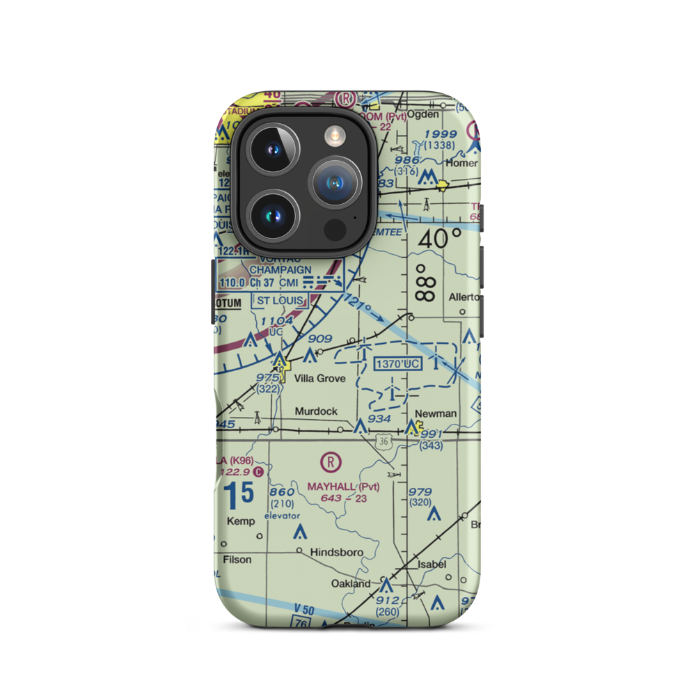Riggins Farms Airport (IS43) VFR Sectional  Tough iPhone Case iPhone 16 Pro model shown