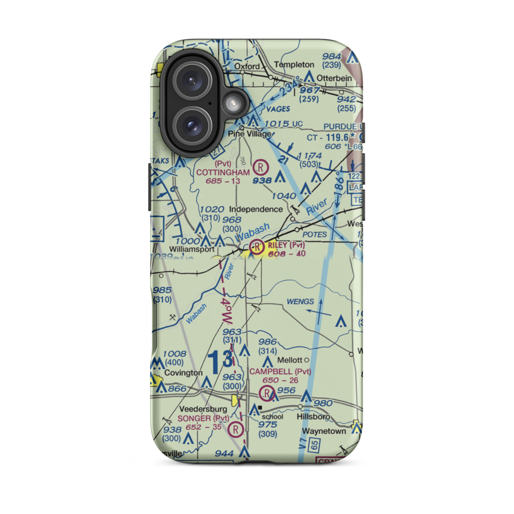 Riley Field (4IN7) VFR Sectional  Tough iPhone Case iPhone 16 Plus model shown