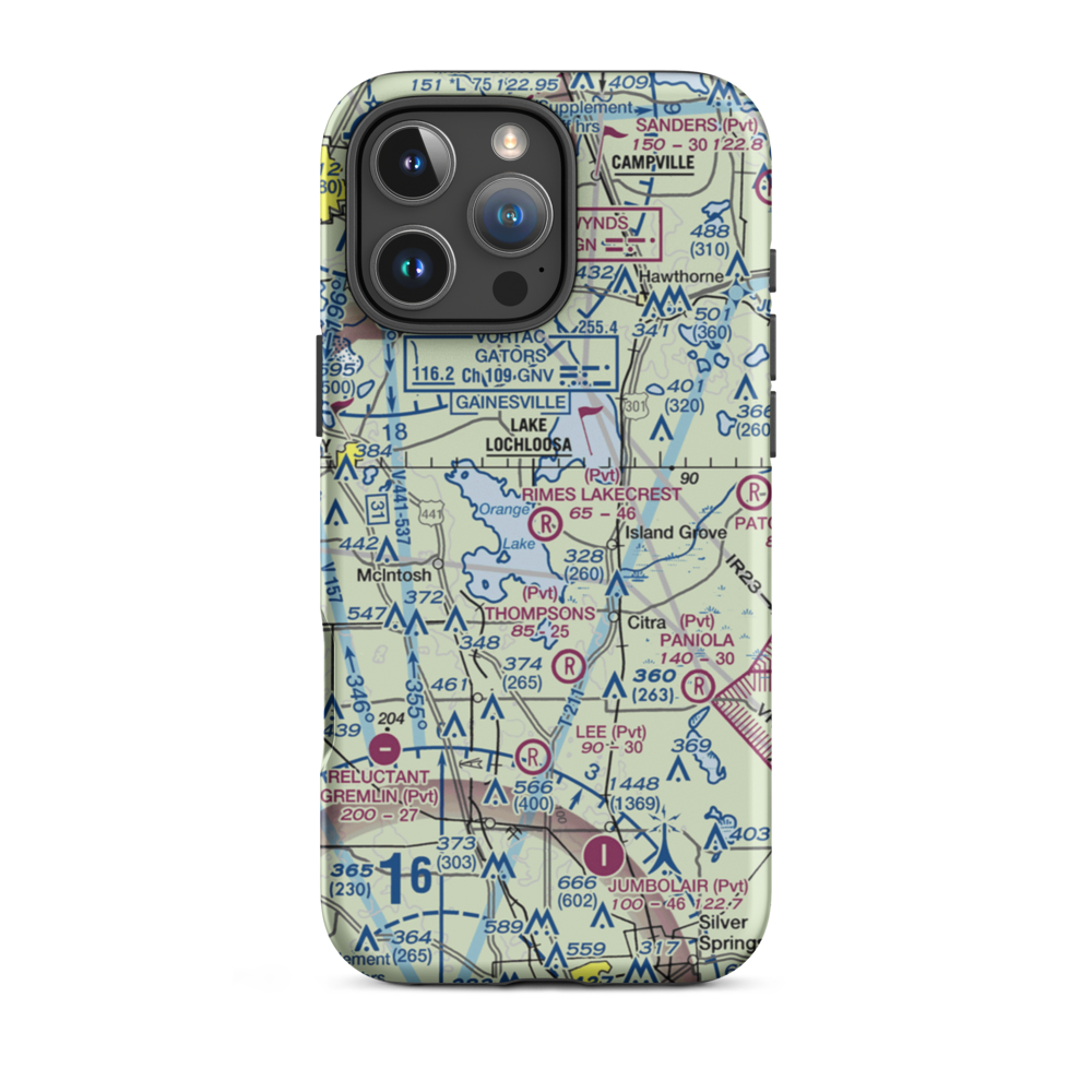 Rimes Lakecrest Airport (35FA) VFR Sectional  Tough iPhone Case iPhone 16 Pro Max model shown
