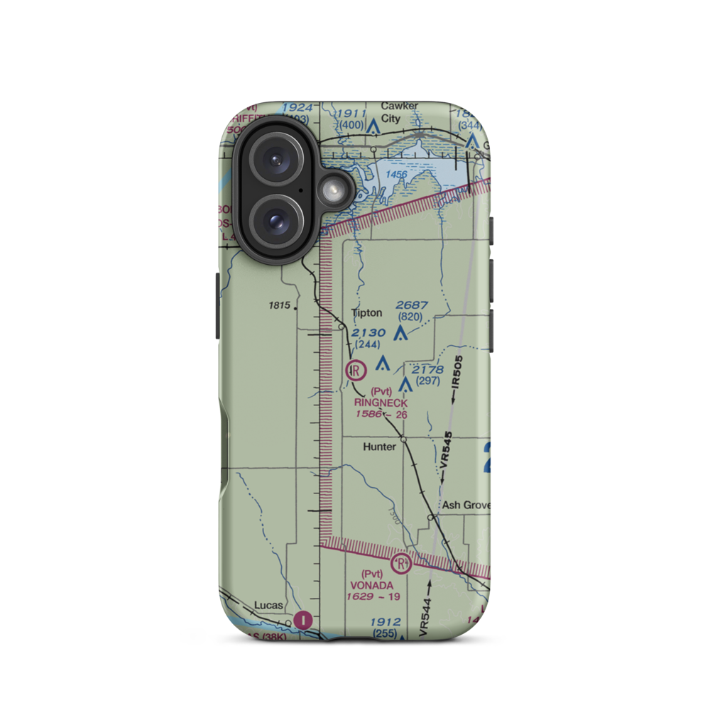 Ringneck Ranch Airport (55KS) VFR Sectional  Tough iPhone Case iPhone 16 model shown