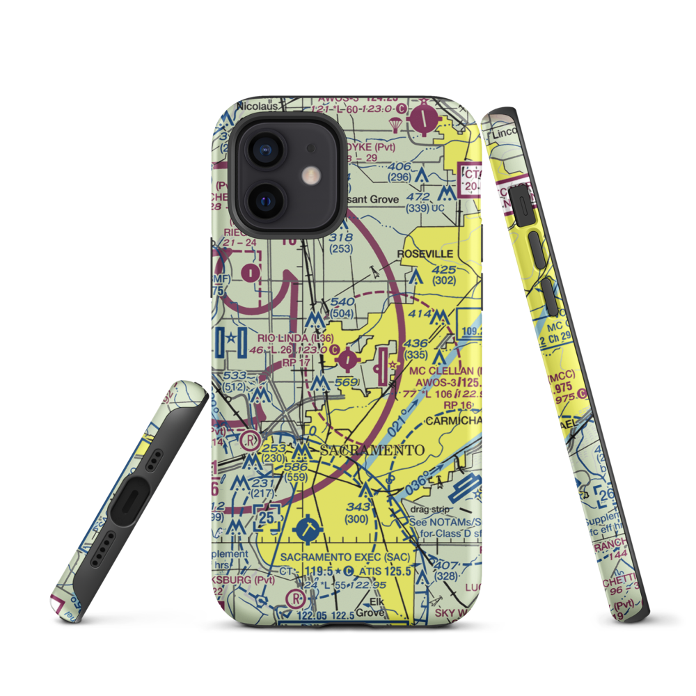 Rio Linda Airport (L36) VFR Sectional  Tough iPhone Case iPhone 12 model shown