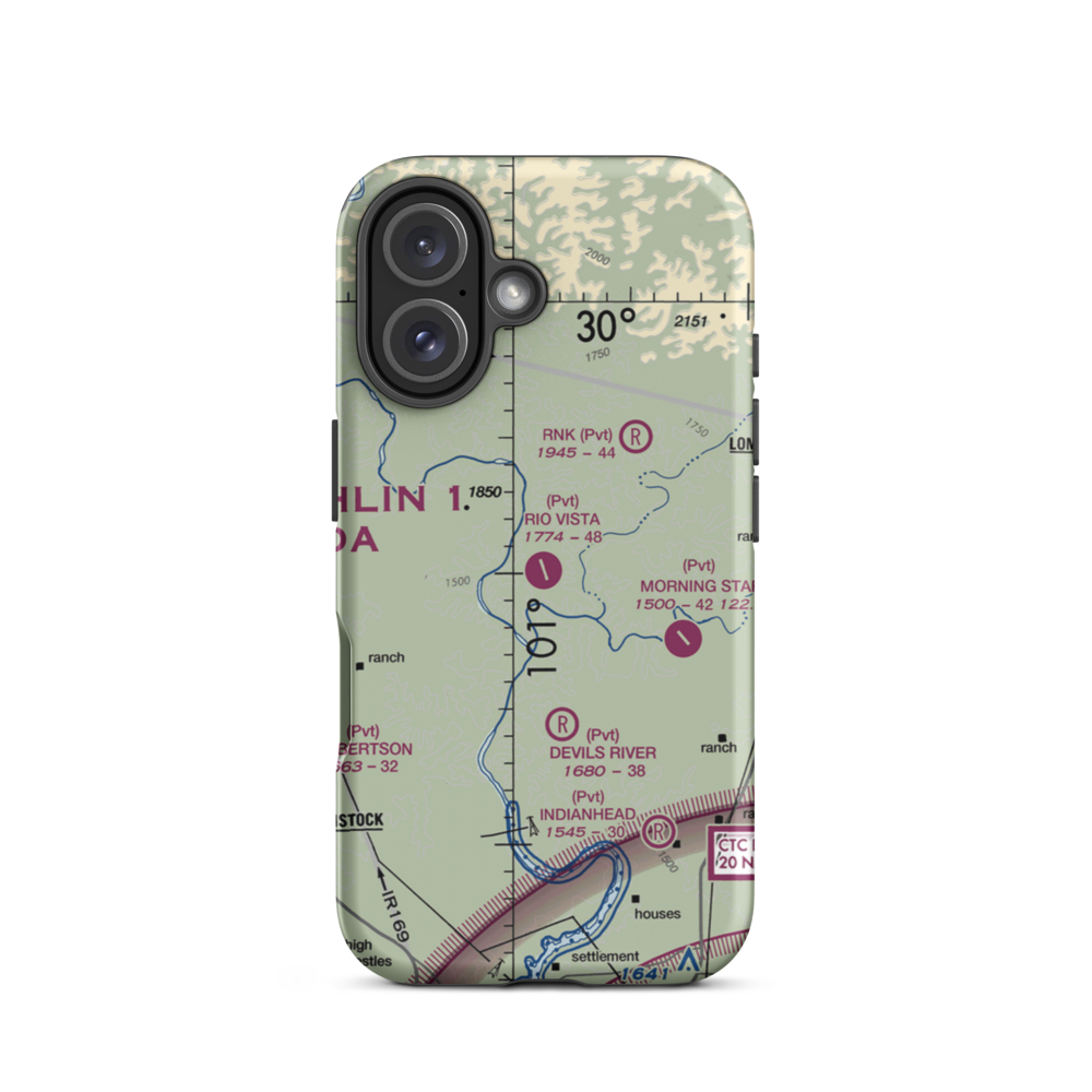Rio Vista Ranch Airport (TS04) VFR Sectional  Tough iPhone Case iPhone 16 model shown