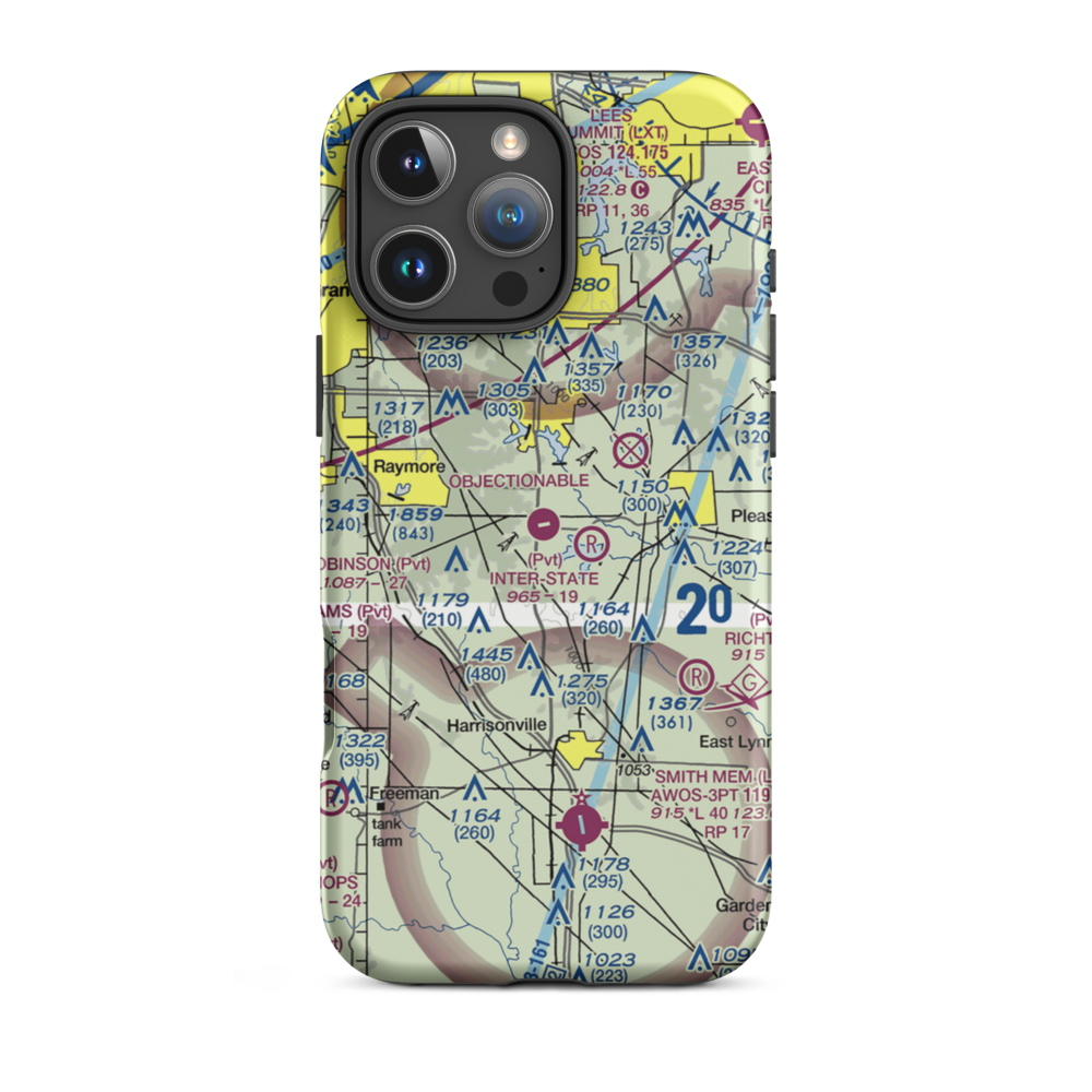 Riordan Airport (43MO) VFR Sectional  Tough iPhone Case iPhone 16 Pro Max model shown