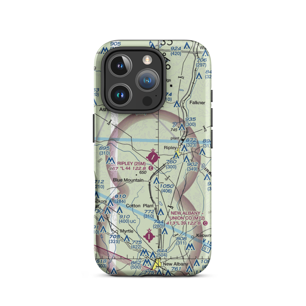 Ripley Airport (25M) VFR Sectional  Tough iPhone Case iPhone 16 Pro model shown