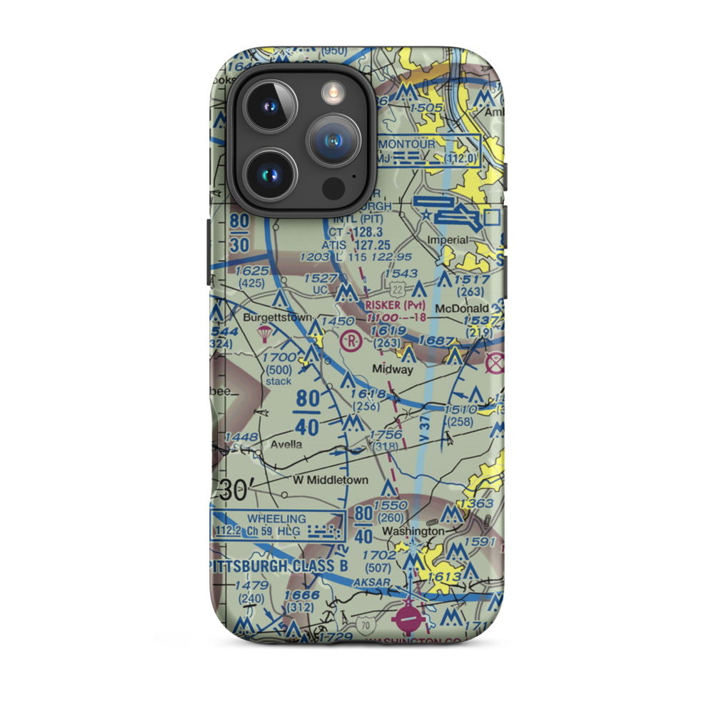 Risker Field (3PS9) VFR Sectional  Tough iPhone Case iPhone 16 Pro Max model shown