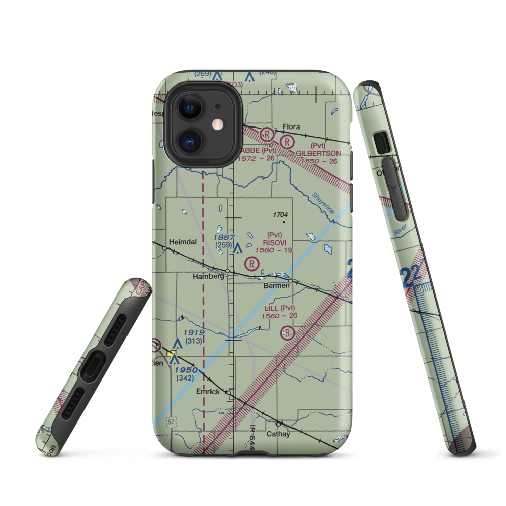 Risovi Ranch Strip (3NA6) VFR Sectional  Tough iPhone Case iPhone 11 model shown