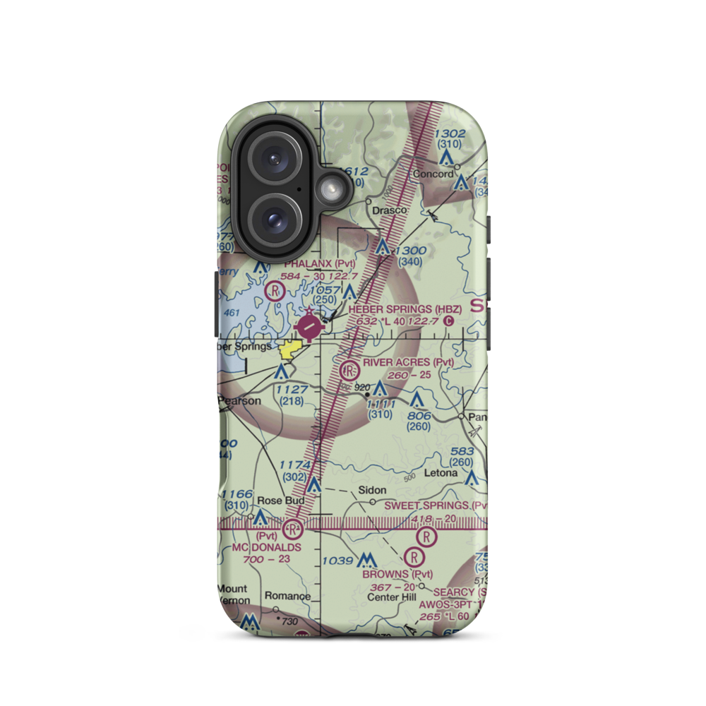River Acres Airport (3AR8) VFR Sectional  Tough iPhone Case iPhone 16 model shown