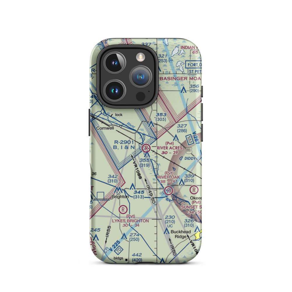 River Acres Airport (FD70) VFR Sectional  Tough iPhone Case iPhone 16 Pro model shown