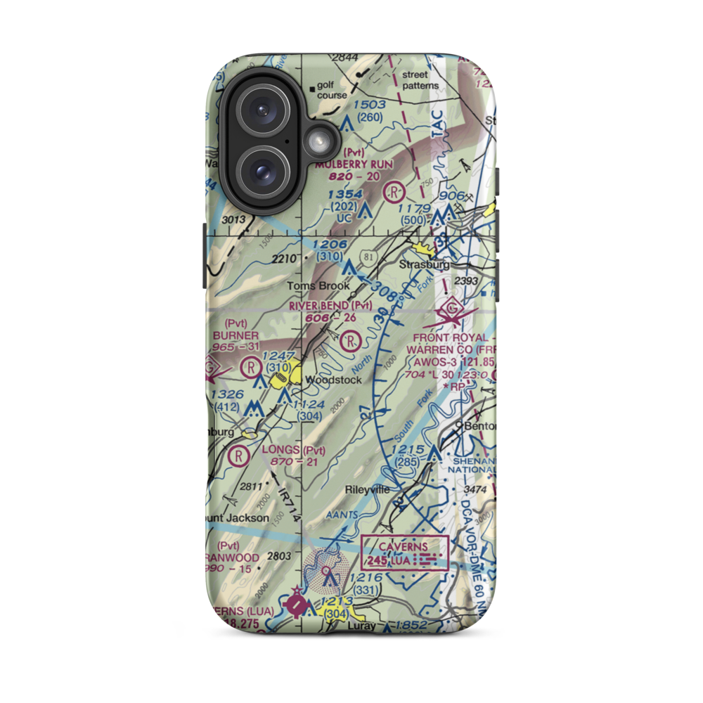 River Bend Airport (VA58) VFR Sectional  Tough iPhone Case iPhone 16 Plus model shown