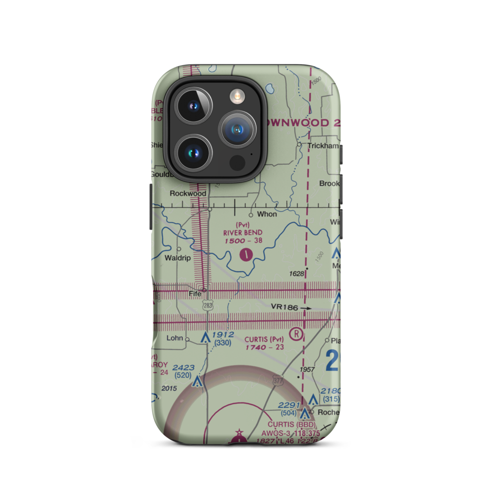 River Bend Ranch Airport (94TX) VFR Sectional  Tough iPhone Case iPhone 16 Pro model shown