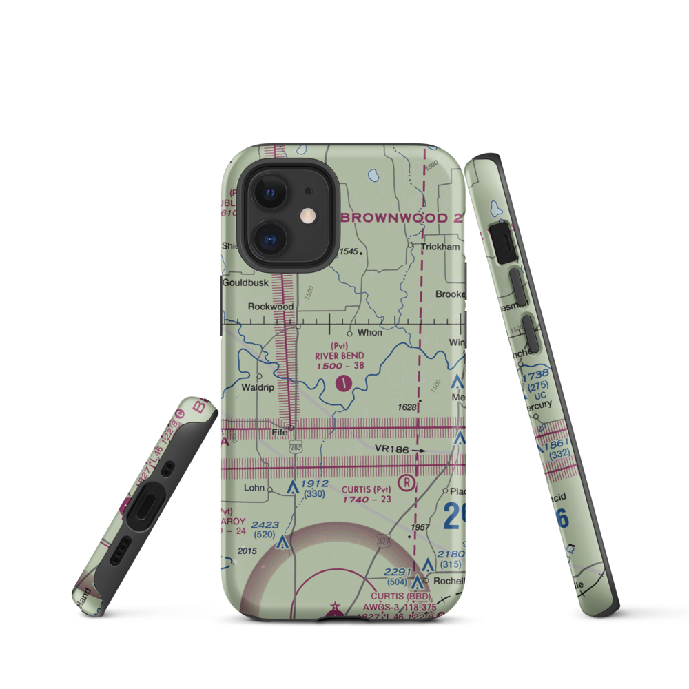 River Bend Ranch Airport (94TX) VFR Sectional  Tough iPhone Case iPhone 12 mini model shown