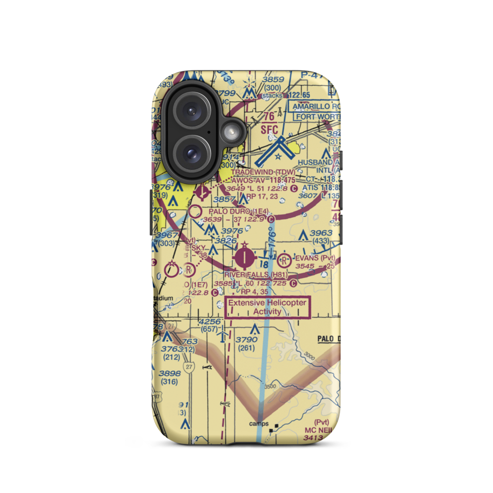 River Falls Airport (H81) VFR Sectional  Tough iPhone Case iPhone 16 model shown