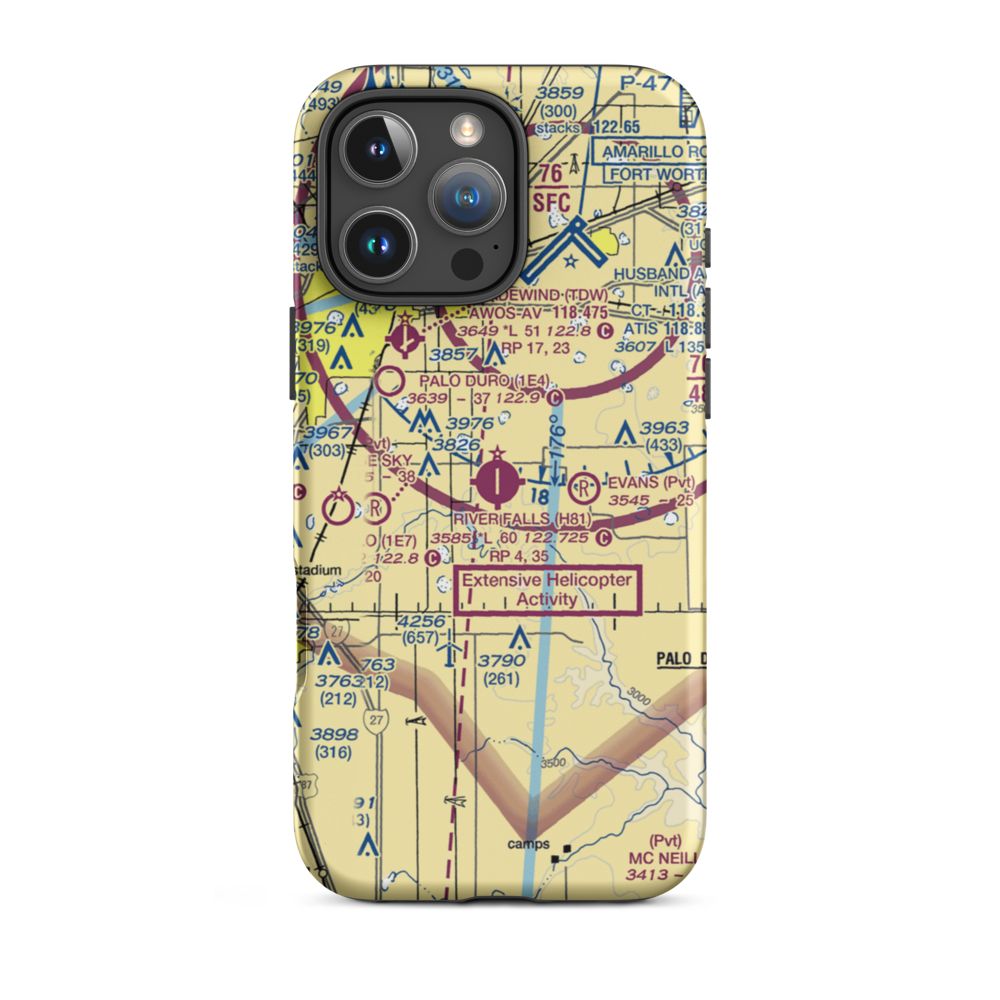 River Falls Airport (H81) VFR Sectional  Tough iPhone Case iPhone 16 Pro Max model shown