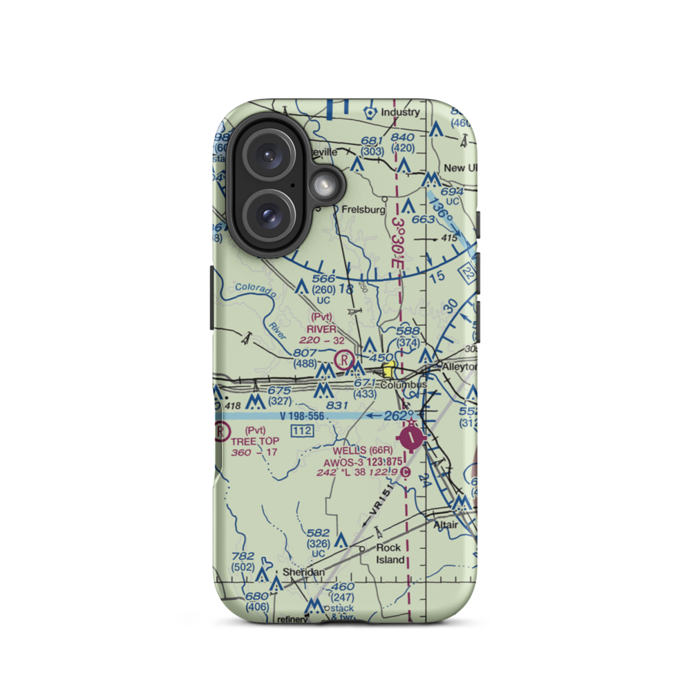 River Field (TS27) VFR Sectional  Tough iPhone Case iPhone 16 model shown